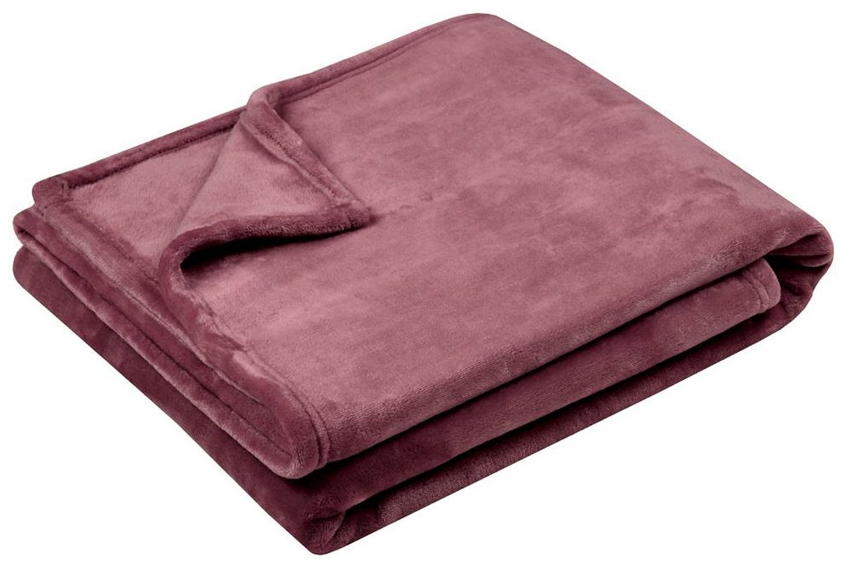 Stof Textiles Plaid/bankdeken Maribelle - aubergine - 130 x 160 cm - polyester fleece - 1 persoons