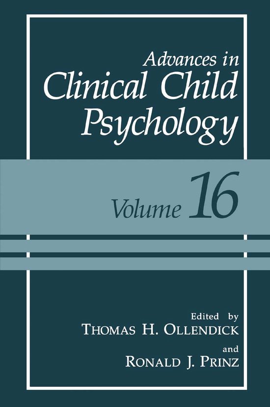 Advances in Clinical Child Psychology - cover
