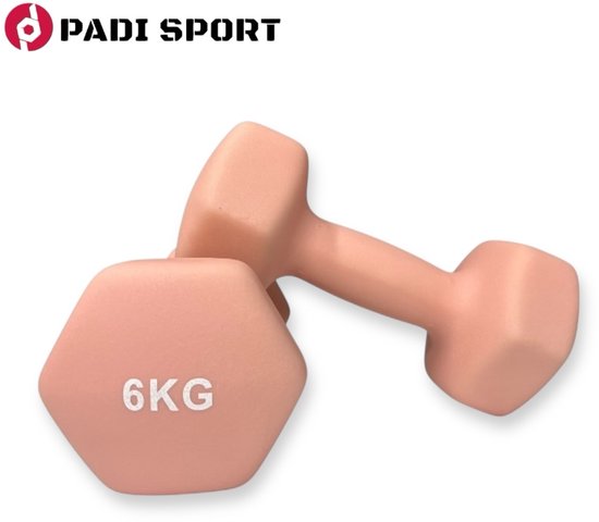 Padisport - Dumbells 6 Kg - Halter - Gewichten Set Halters - Gewichten 6 Kg - Roze - Gewichten - Dumbells - Halters - Gewichtjes 6 Kg