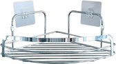 Wicotex - Porte-savon d'angle en métal avec 2 ventouses - Chromé