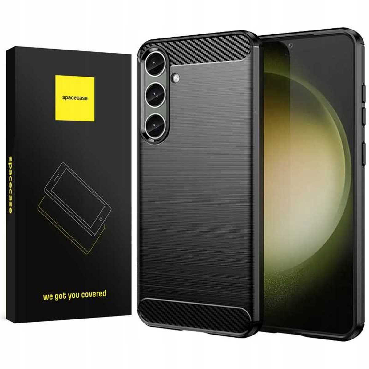 Spacecase Case Carbon Cover Voor Samsung Galaxy S24+ Zwart