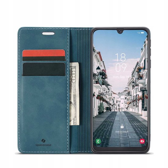 Étui portefeuille Spacecase pour Samsung Galaxy A50 Blauw
