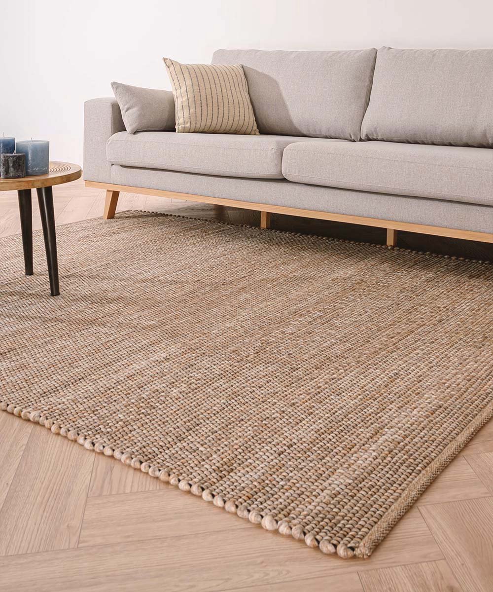 Wollen vloerkleed Lett - beige 140x200 cm