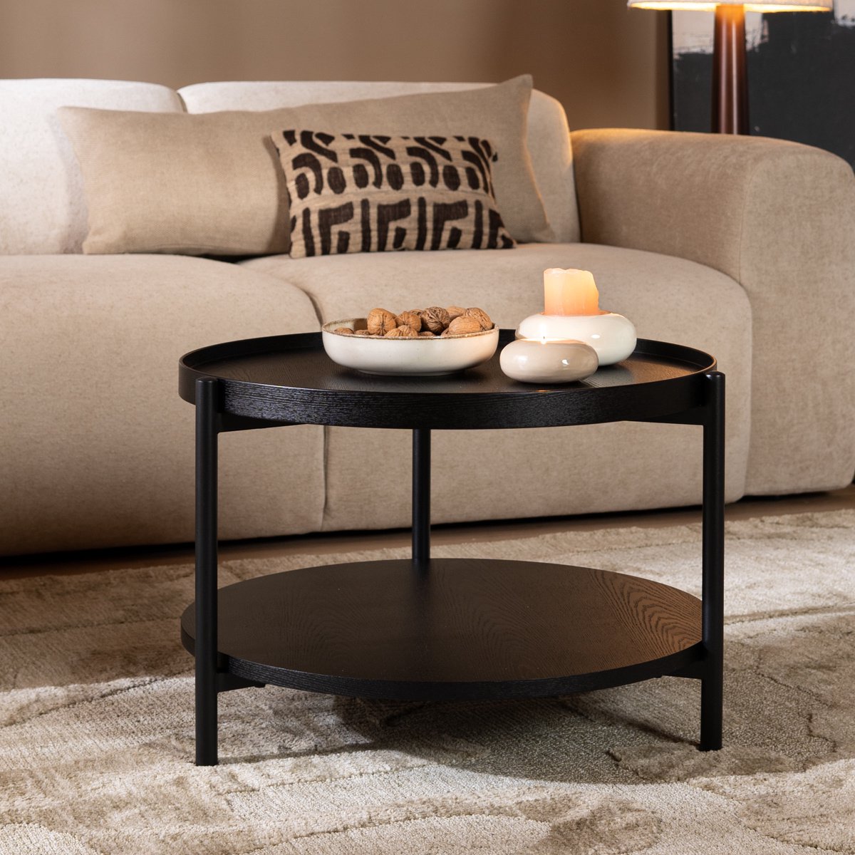 Bronx71 Salontafel Rio Ø58 cm zwart eiken - Salontafel rond