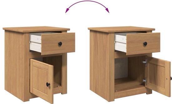 Table de chevet Panama - Bois de pin Massief - vidaXL x 40 x 57 cm - Table de Tables de chevet - Table d'appoint - Armoire murale