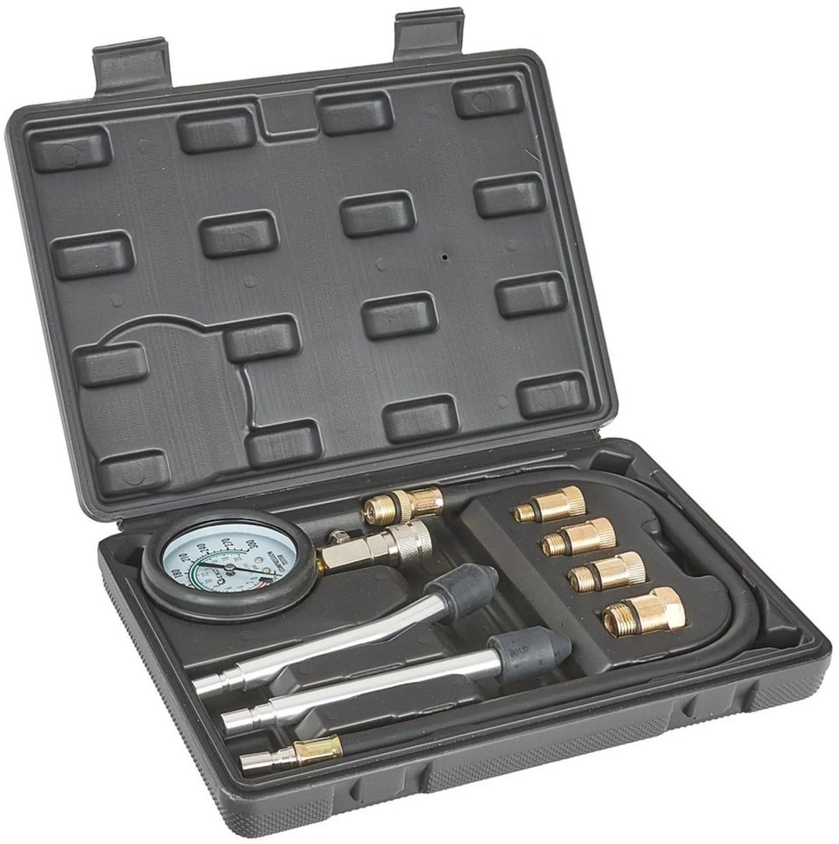 Bol.com GEKO Compressietester set - max. 20 bar - flexibele slang - 4 schroefdraadmaten aanbieding