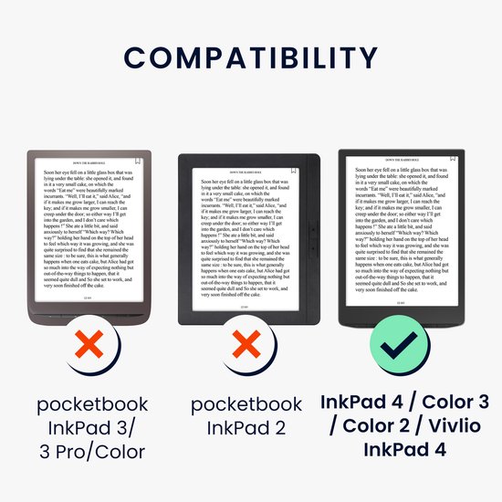 kwmobile flip cover voor e-reader - geschikt voor Pocketbook InkPad 4 / Color 3 / Color 2 / Vivlio InkPad 4 / InkPad Color 3 - Van imitatieleer en -suède - In mintgroen / donkergrijs van Merkloos — afbeelding 2