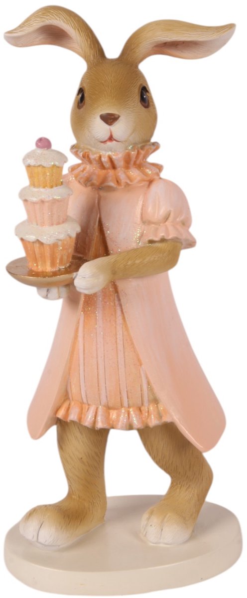Baroque - Decoratief beeld of figuur - Konijn resin 21 cm - 21x9.5x6 - Polyresin