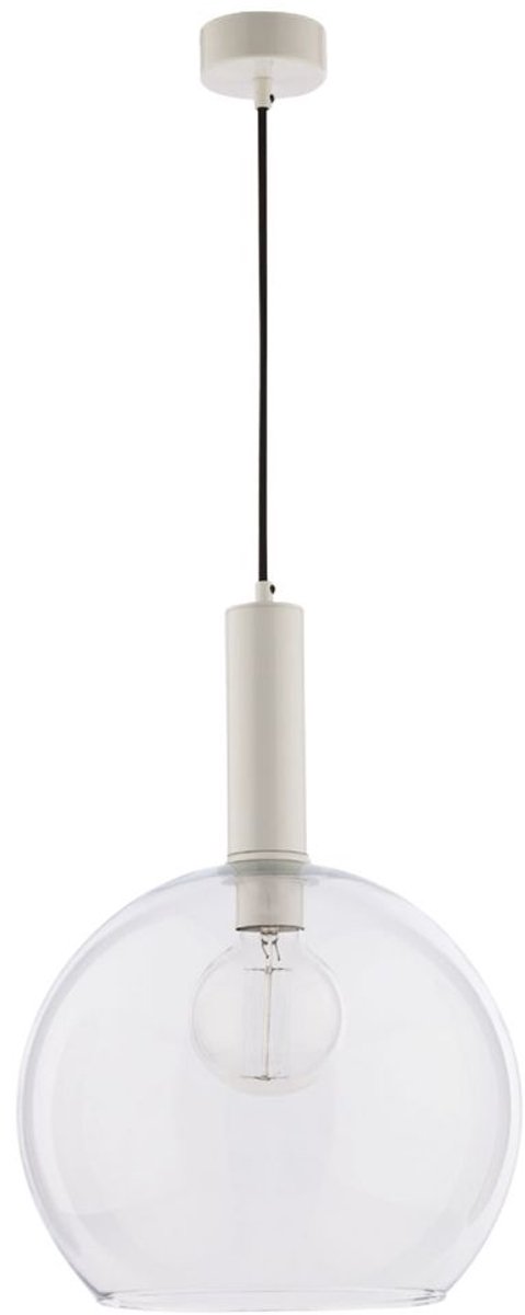 Licht-Erlebnisse - Lysitos - Hanglamp - E27 - van - Metaal glas - in - Wit transparant