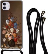 Cordon téléphonique - Chaîne téléphonique - Étui avec cordon iPhone 11 - Nature morte aux fleurs - Art - Maîtres anciens - Siliconen - Bandoulière - Étui téléphone avec cordon