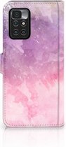 Telefoonhoesje Xiaomi Redmi 10 | Redmi Note 11 4G Flipcase Pink Purple Paint