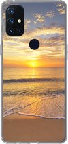Geschikt voor OnePlus Nord N10 5G hoesje - Strand - Zonsondergang - Zee - Siliconen Telefoonhoesje