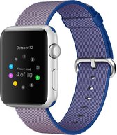 Mobigear Strap Nylon Bandje Geschikt voor Apple Watch Series 1 (42mm) - Blauw