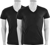 PUMA Basic Heren t-shirt V-Neck 2-pack - Zwart - Maat L