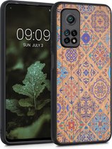 kwmobile telefoonhoesje compatibel met Xiaomi Mi 10T / Mi 10T Pro - Hoesje met bumper in meerkleurig / bruin - kersenhout - Oriëntaalse Tegels design