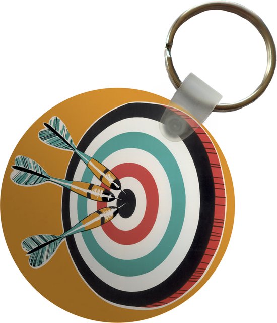 Sleutelhanger - Een illustratie van drie pijlen in een dartbord ...