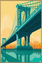 JUNIQE - Poster met kunststof lijst Manhattan Bridge New York City