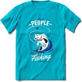 Cool People Do Fishing - Vissen T-Shirt | Donker Blauw | Grappig Verjaardag Vis Hobby Cadeau Shirt | Dames - Heren - Unisex | Tshirt Hengelsport Kleding Kado - Blauw - XXL