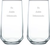 Gegraveerde Drinkglas 47cl De Leukste Schoonvader-De Leukste Schoonmoeder