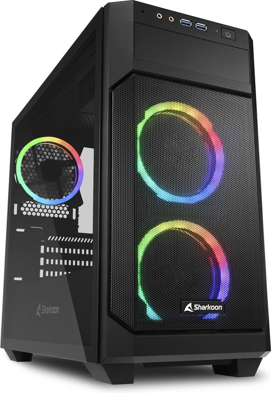 ATX Semi-tower Box Sharkoon V1000 RGB Black