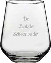 Gegraveerde Drinkglas 42,5cl De Leukste Schoonvader
