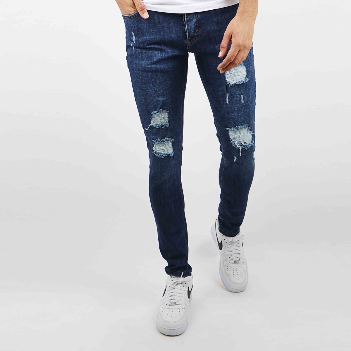 Heren Skinny Jeans Ripped Blauw | bol.com