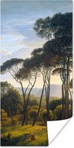 Poster Italiaans landschap met parasoldennen - Hendrik Voogd - Kunst - 40x80 cm