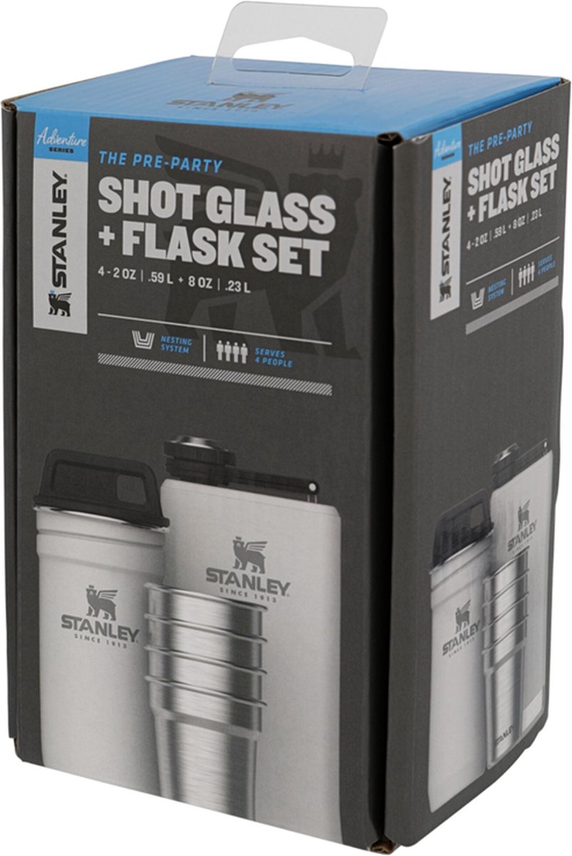 Set Fiaschetta tascabile Stanley, Adventure Pre-Party Shot Glass + Flask  Set 6 pz Hammertone Green