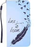 LuxeBass Boekhoesje met print geschikt voor Motorola Moto G100 - Love To Dream - telefoonhoes - gsm hoes - telefoonhoesjes