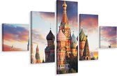 Schilderij - Rode plein, Moscow, 5 luik, premium print