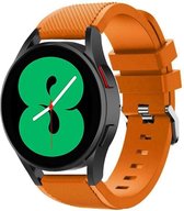 Strap-it Watch 4 & Watch 5 bandje - Samsung Galaxy Watch 4 - 44mm siliconen bandje - oranje - Geschikt voor Samsung Galaxy Watch 5 Pro – 44mm – 40mm & Galaxy Watch 4 40mm, 44mm & G