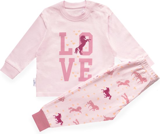 Frogs and Dogs - Pyjama Horse Love Hearts - Roze - Maat 134/140 -