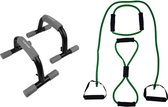 Tunturi - Fitness Set - Opdruksteunen Zwart - Tubbingset Groen