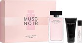Narciso Rodriguez for Her Musc Noir Giftset - 100 ml eau de parfum spray + 10 ml eau de parfum spray + 50 ml bodylotion – cadeauset voor vrouwen