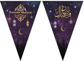 Ramadan decoratie: Slinger - Ramadan Mubarak paars (goudfolie)
