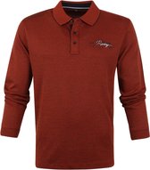 Casa Moda - Long Sleeve Polo Racing Bordeaux - L - Regular-fit