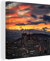 Canvas Schilderij Architectuur - Horizon - Edinburgh - 20x20 cm - Wanddecoratie