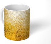 Mok - Koffiemok - Gouden glitter achtergrond - Mokken - 350 ML - Beker - Koffiemokken - Theemok