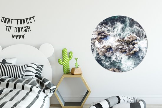 WallCircle - Cercle mural - Cercle mural - Mer - Pierres - Water - Aluminium - Dibond - 90x90 cm - Intérieur et Extérieur
