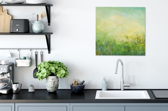 Peinture sur toile Herbe - Été - Peinture à l'huile - 50x50 cm - Décoration murale