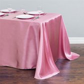 Luxe Tafellaken Katoen - 300x145 cm - Perzik - Satijn Tafelkleed - Eetkamer Decoratie - Tafelen
