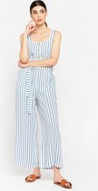 LOLALIZA Gestreepte jumpsuit - Blauw - Maat 36