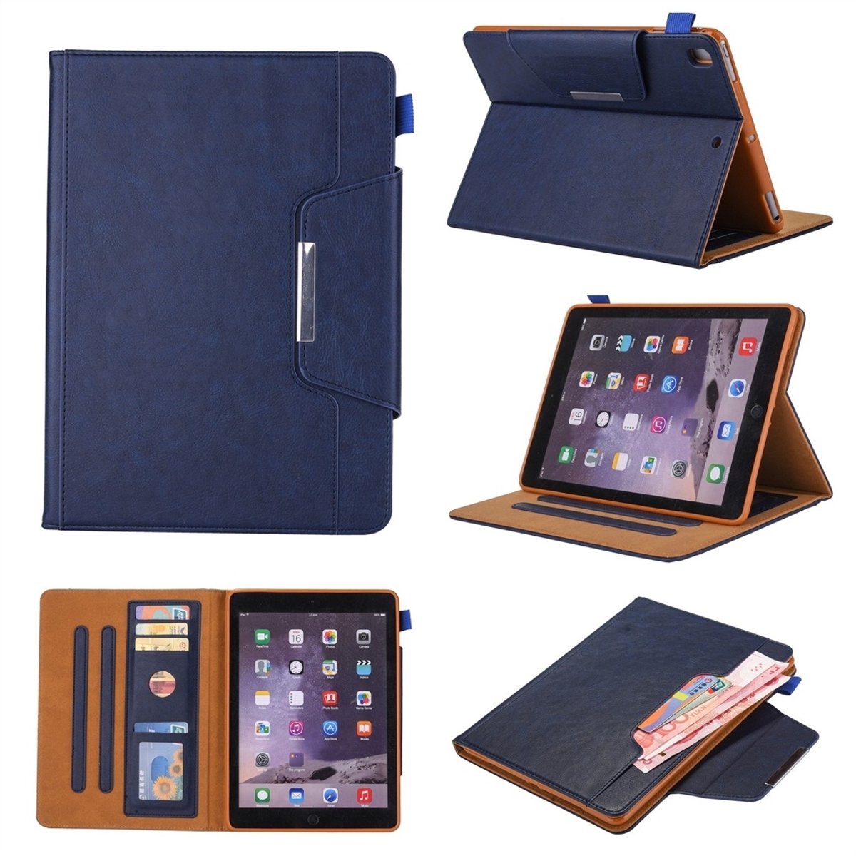 Mobigear Tablethoes geschikt voor Apple iPad 9 (2021) Hoes | Mobigear Luxury Bookcase + Stylus Houder - Blauw