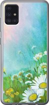 Geschikt voor Samsung Galaxy A52 5G hoesje - Madelief - Zon - Zomer - Siliconen Telefoonhoesje