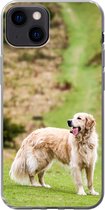 Geschikt voor iPhone 13 hoesje - Prachtige afbeelding van een Golden Retriever - Siliconen Telefoonhoesje