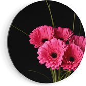 Cercle mural Artaza Dibond Fleurs de Gerbera Roses - Ø 90 cm - Groot - Cercle mural - Peinture ronde - Pour intérieur et extérieur
