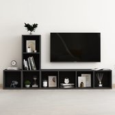 Decoways - 3-delige Tv-meubelset spaanplaat zwart