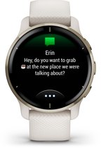Garmin Venu 2 Plus Health Smartwatch - Amoled touchscreen - spraakbesturing - Ivory / Cream Gold