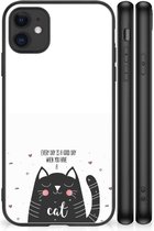 Mobiel TPU Hard Case Geschikt voor iPhone 11 Telefoon Hoesje met Zwarte rand Cat Good Day