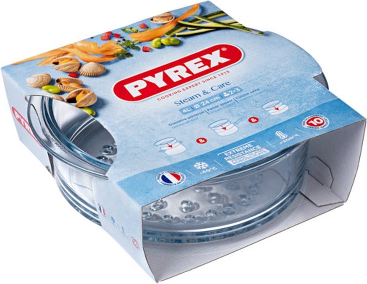 Pyrex - Double 20 cm Steam basket and lid with knob